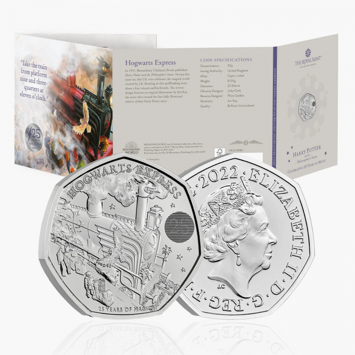 2022 Harry Potter – Hogwarts Express 50p Brilliant Uncirculated Coin in ...